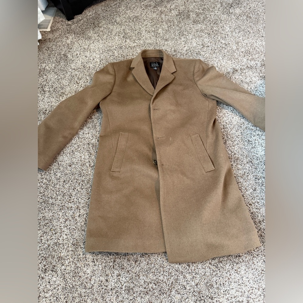 Jos. A. Bank Men’s Wool Tan Top Coat - Size 38R